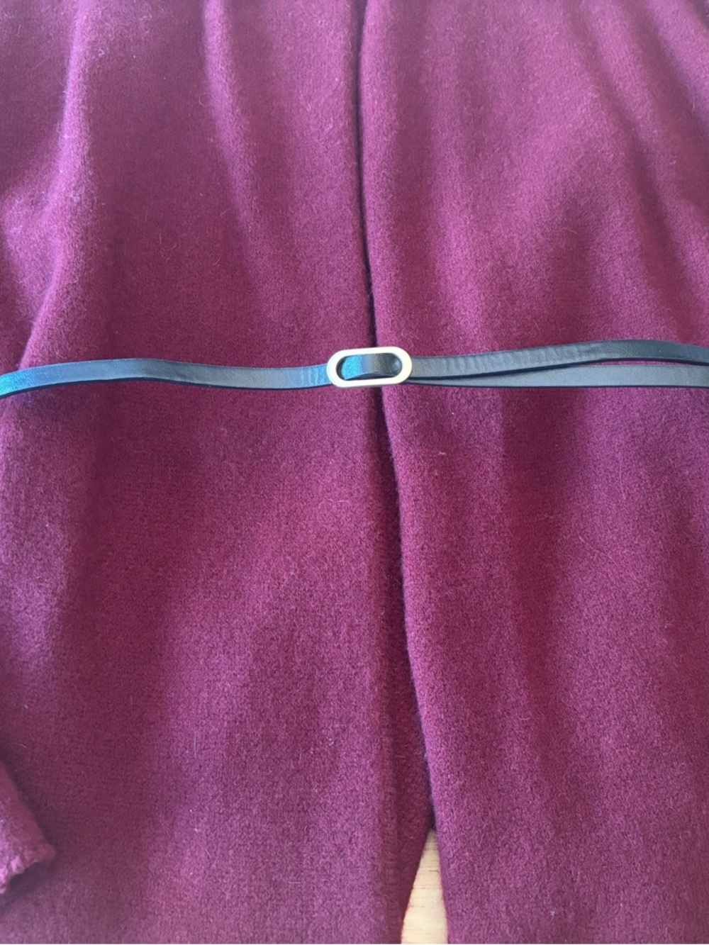 NWOT Zara 100% Wool, Belted Jacket in Burgundy, sz Med - Picture 2 of 5